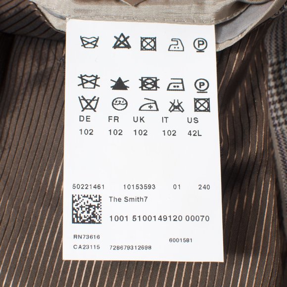 Hugo Boss Men's Sport Coat 42L Gray Brown Plaid Check TESSE Wool The Smith7 Cut - Picture 7 of 8